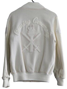 Opening Ceremony Ivory/Cream Varsity Bomber Jacket, Size XS